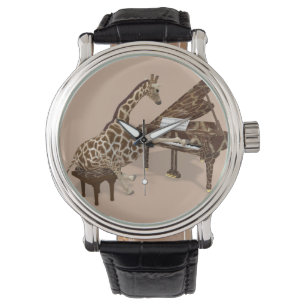 Musical Giraffe Playing Grand Piano Armbanduhr