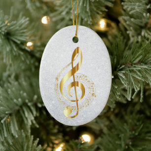 Musical Golden Notes Keramik Ornament