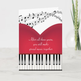 Musical Grand Piano Herz für das Jubiläum Karte