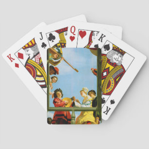 Musical Group on Balcony Fine Art Dutch Painting Spielkarten