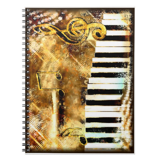 Musical Grunge Notebook Notizblock (Vorderseite)