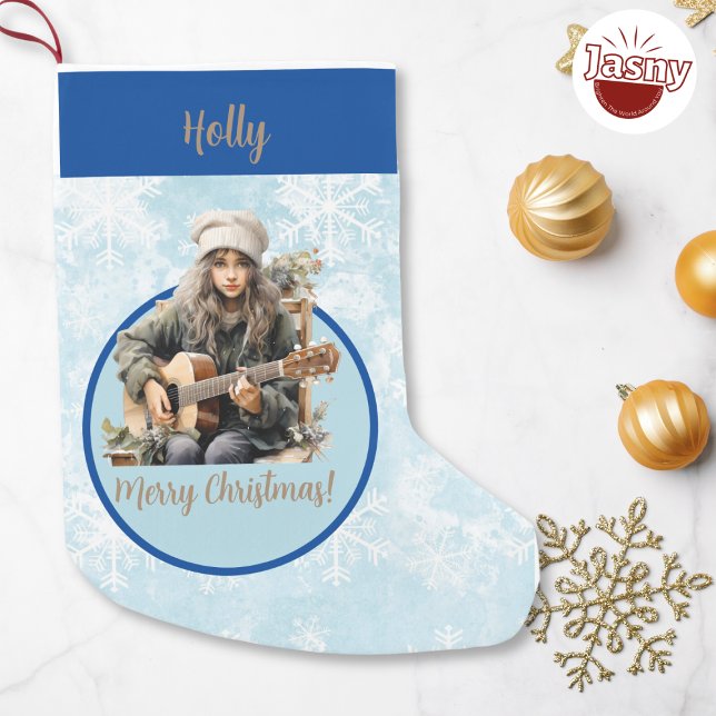 Musical Guitar Girl Weihnachtsweih Strumpf Kleiner Weihnachtsstrumpf (Von Creator hochgeladen)