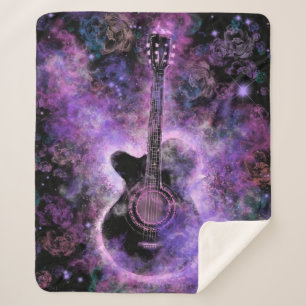 Musical Guitar Sherpa Blanket Sherpadecke
