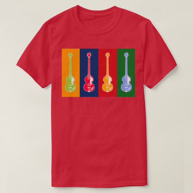 MUSICAL INSTRUMENTS SILHOUETTES HOFNER BASS T-Shirt (Design vorne)