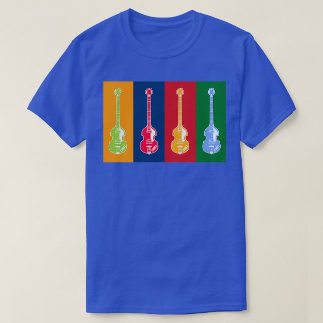 MUSICAL INSTRUMENTS SILHOUETTES HOFNER BASS T-Shirt (Design vorne)