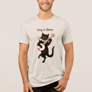 Musical-Katze-T-Shirt mit Song & Dance-Motiv Tri-Blend Shirt