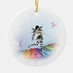 Musical Keyboard Fee Vignette Keramikornament
