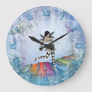 Musical Keyboard Fee Vignette Wall Clock Große Wanduhr