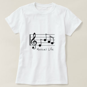 Musical Life Slogan Musical Noten Dreifach Klappe T-Shirt