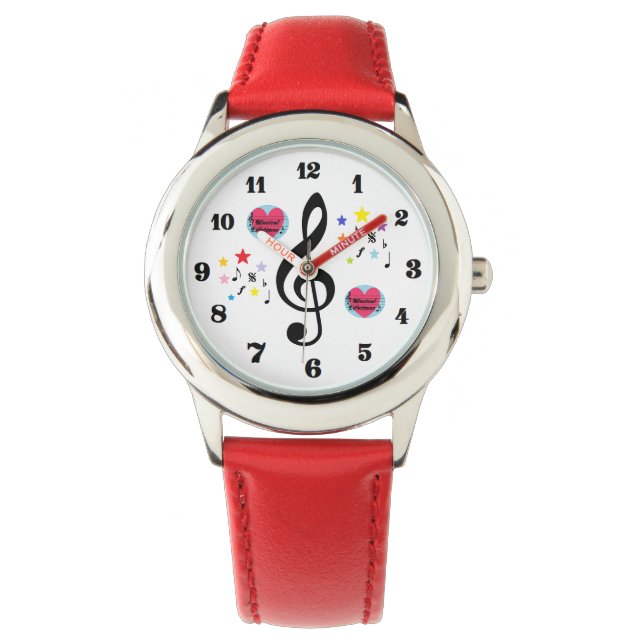 Musical Lifetimes Kids 'I Liebe Music' Watch Armbanduhr (Vorderseite)