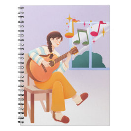 Musical Moments Notebook - Niedliche Girl, Gitarre Notizblock
