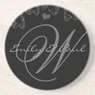 Musical Monogram Wedding Anniversary Untersetzer