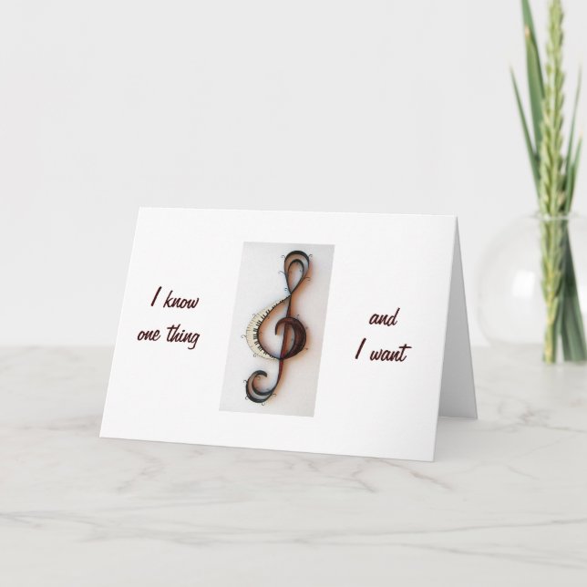 MUSICAL NOTE CARD SAGT "I LIEBE YOU" KARTE (Vorderseite)