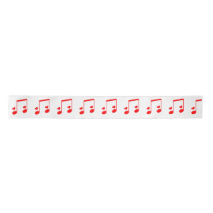 Musical Note Simple Red Hearts Satinband