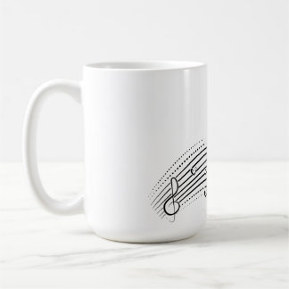 Musical note wave, black line clipart kaffeetasse