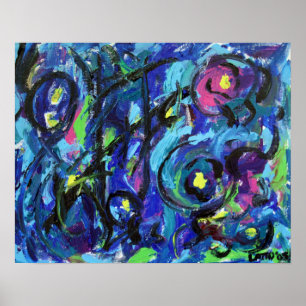 Musical Notes Abstrakt Art Painting Poster