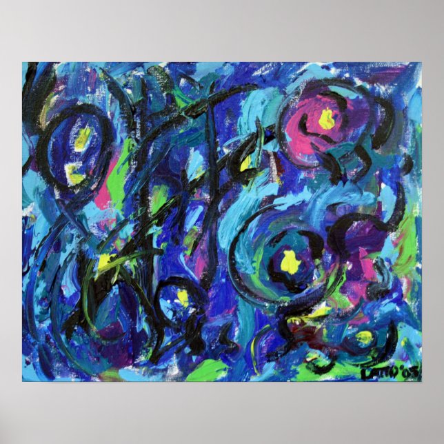 Musical Notes Abstrakt Art Painting Poster (Vorne)