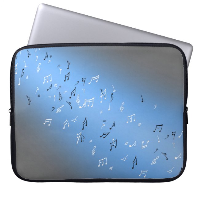 Musical Notes Blue Moon Laptopschutzhülle (Vorderseite)