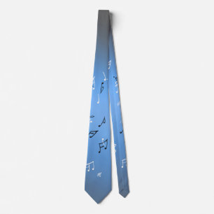 Musical Notes Blue Moon Neck Tie Krawatte