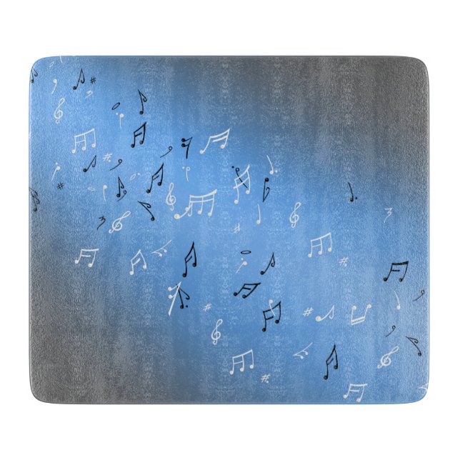 Musical Notes Blue Moon Schneidebrett (Vorderseite)