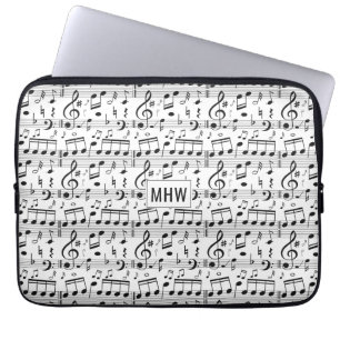 Musical Notes custom monogram laptop sleves Laptopschutzhülle