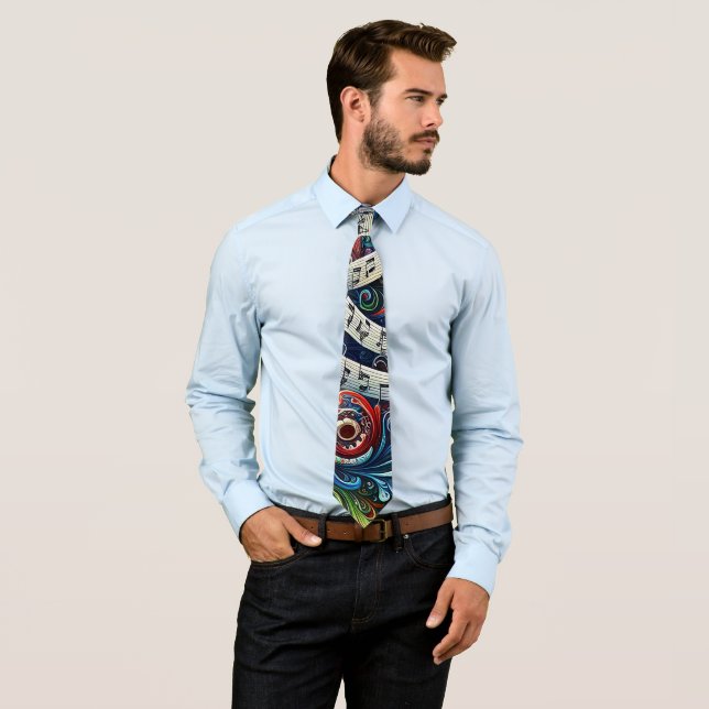 Musical Notes Graffiti Neck Tie Krawatte (Beispiel)