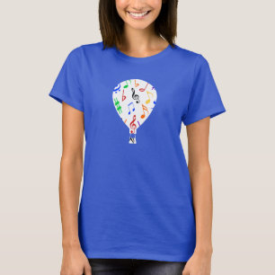 Musical Notes Hot Air Ballon T - Shirt - Women's