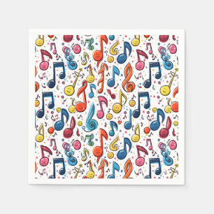 Musical Notes Kawaii Art Design Serviette
