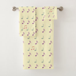 Musical Notes - Lemon Chiffon Badhandtuch Set