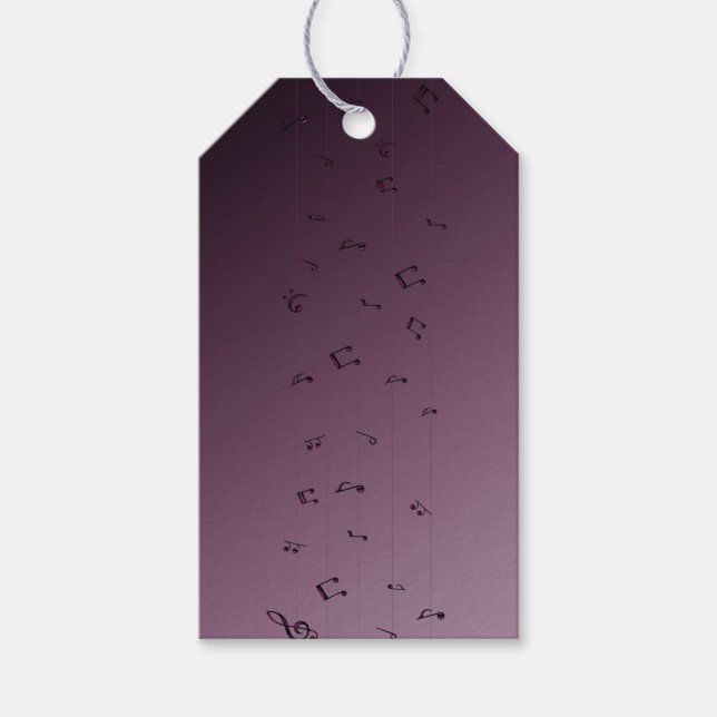 Musical Notes Mauve Gift Tags  Geschenkanhänger (Vorderseite)