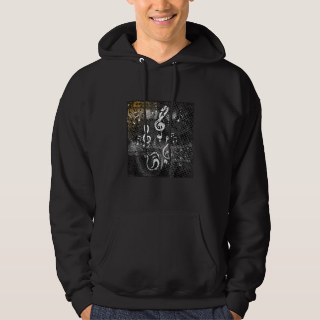 Musical Notes, Music, grunge Hoodie (Vorderseite)