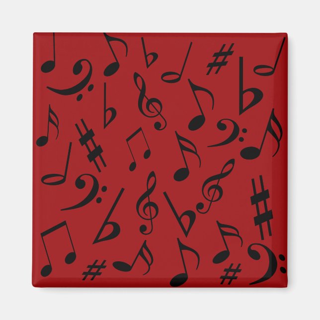 Musical Notes Music Magnet - Red (Vorne)