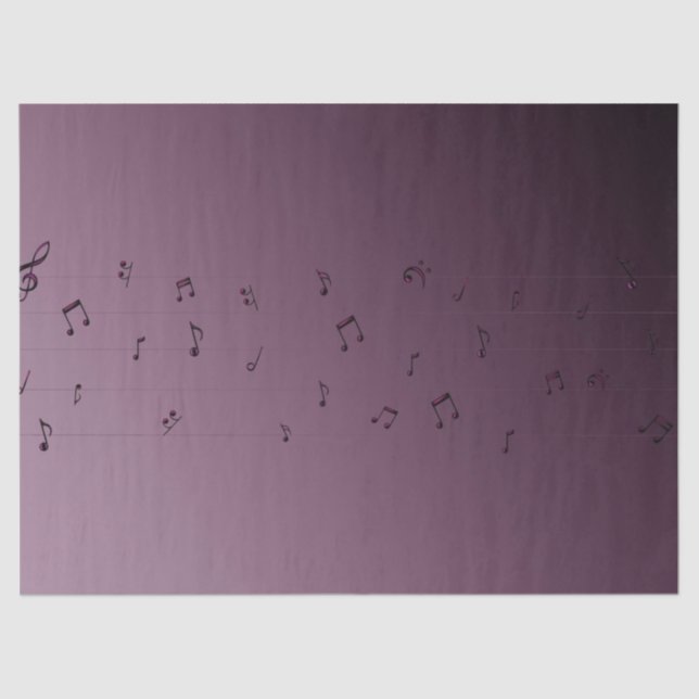 Musical Notes Ombre Mauve Seidenpapier (Vorderseite)