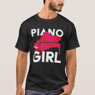 Musical Notes Piano Girl Piano Keyboard Pianist T-Shirt