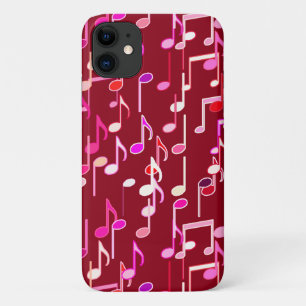 Musical Notes print - burgundy, multi Case-Mate iPhone Hülle