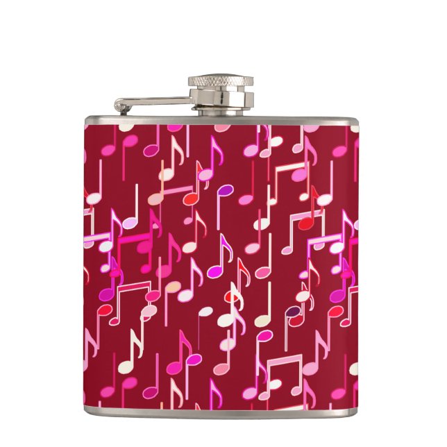 Musical Notes print - burgundy, multi Flachmann (Vorderseite)