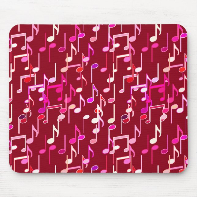 Musical Notes print - burgundy, multi Mousepad (Vorne)