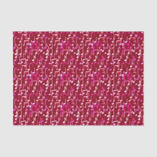 Musical Notes print - burgundy, multi Seidenpapier (Vorderseite)