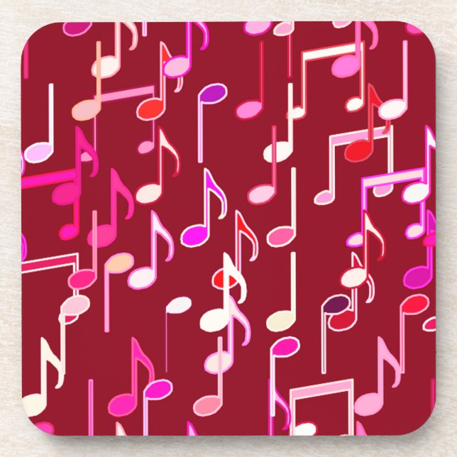Musical Notes print - burgundy, multi Untersetzer (Vorderseite)