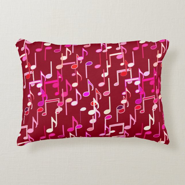 Musical Notes print - burgundy, multi Zierkissen (Vorderseite)