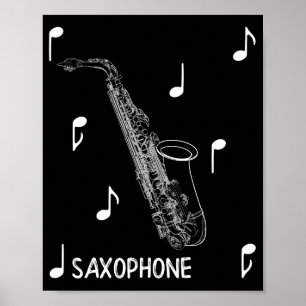 Musical Notes Saxophon Poster