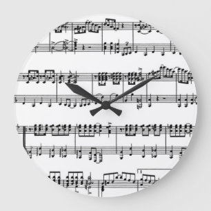 Musical Notes  Wall Clock Große Wanduhr