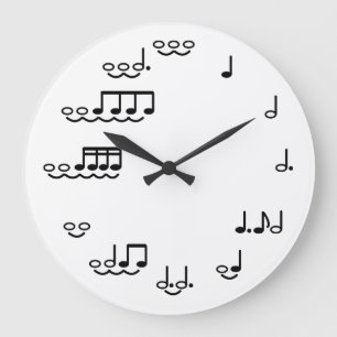 Musical Notes Whimsical Wall Clock for Musicians Große Wanduhr