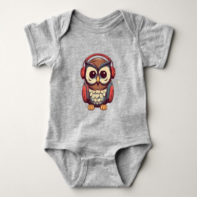 Musical Owl Baby Strampler (Vorderseite)