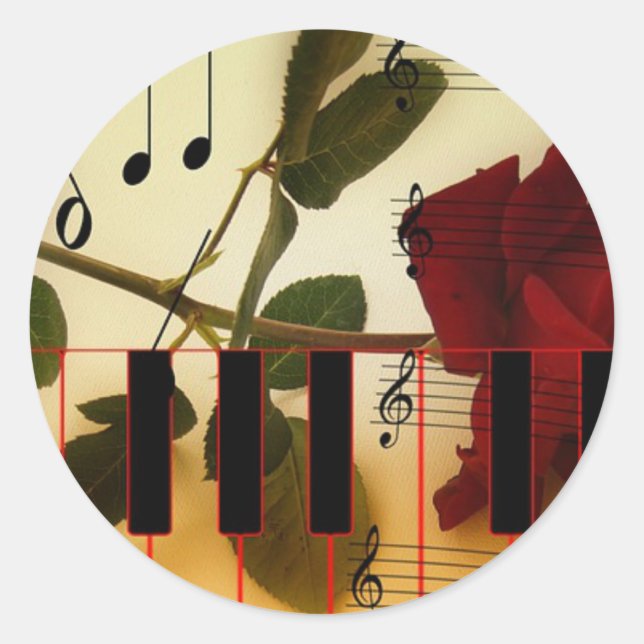 Musical Panio Keys Runder Aufkleber (Vorderseite)