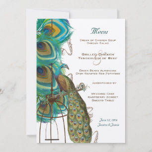 Musical Peacock Bird Cage Feather Wedidng Einladun Einladung