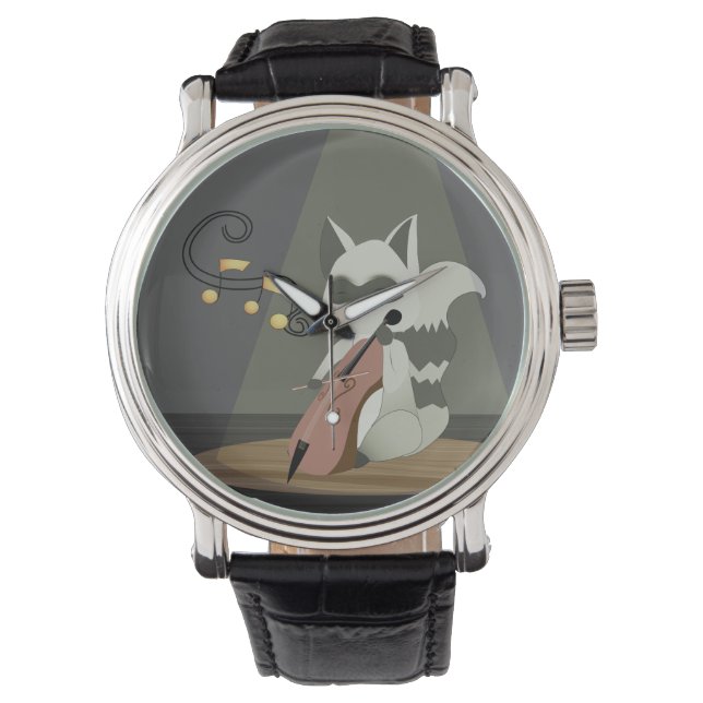 Musical Raccoon Armbanduhr (Vorderseite)