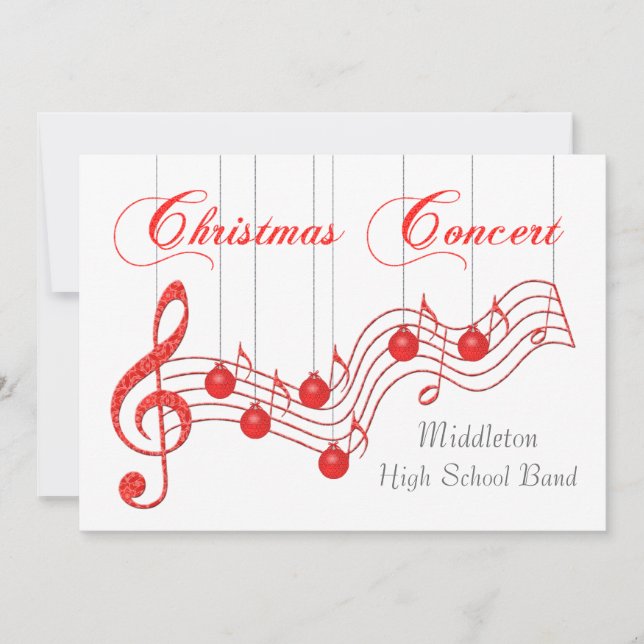 Musical Red Lace Weihnachtskonzert Einladung (Vorderseite)