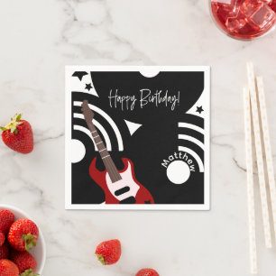 Musical-Rockstar-Elektrogitarre-Zum-Geburtstag Serviette