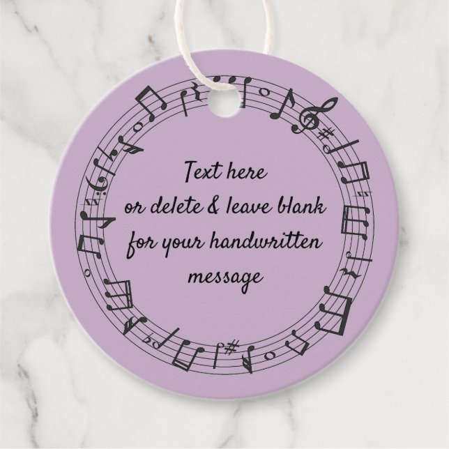 Musical Round Design Fevor Card Geschenkanhänger (Vorderseite)